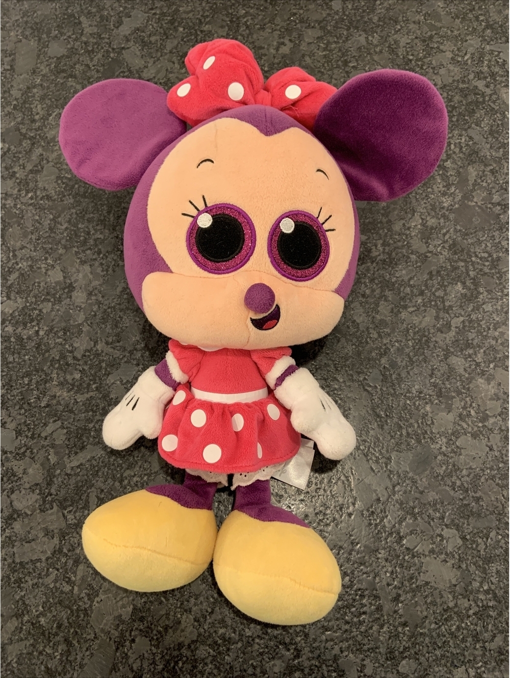 Disney Parks 16" Minnie Mouse Sparkle Glitter Eyes Anime Baby Stuffed Plush EUC